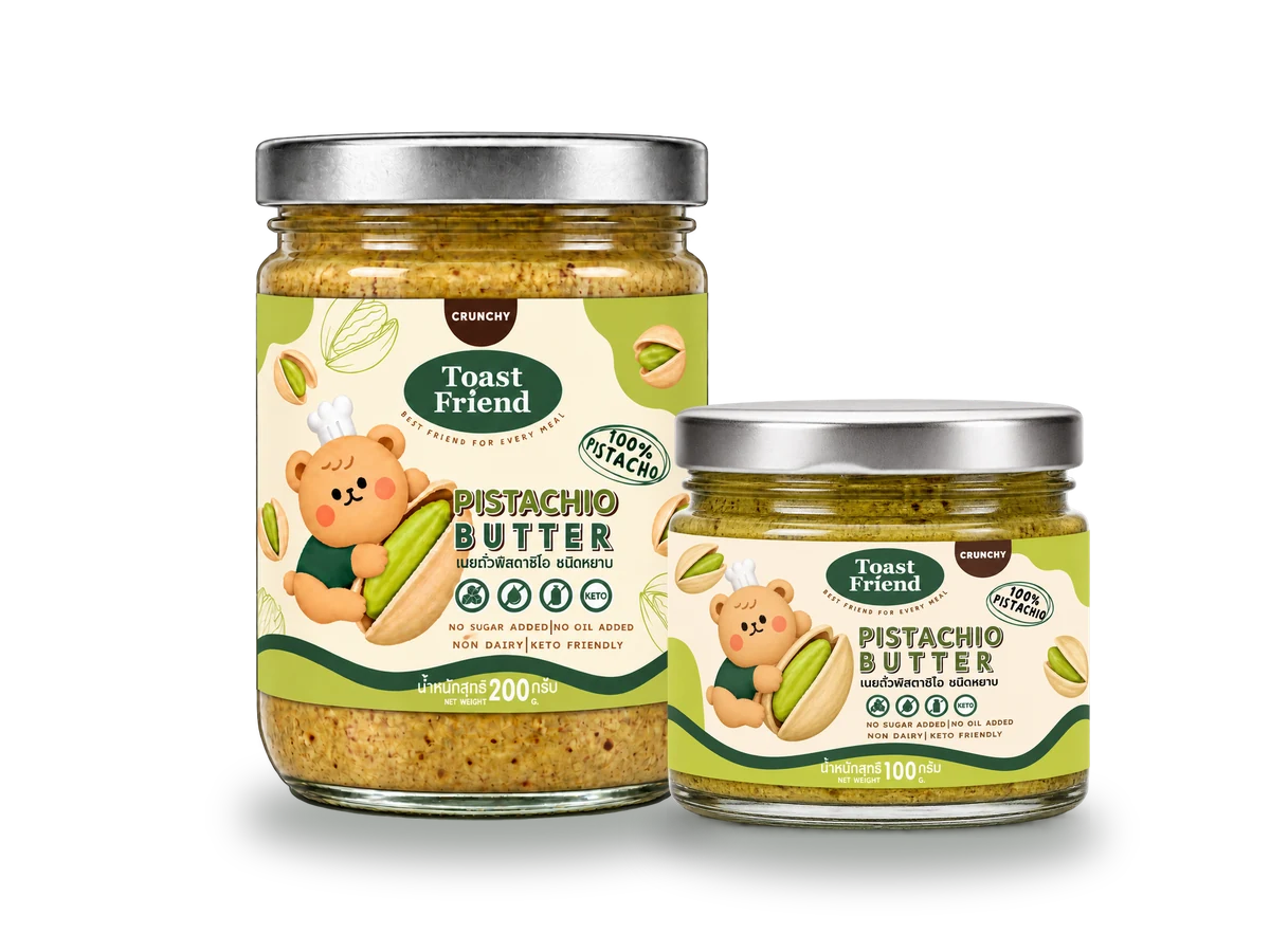 เนยพิสตาชิโอ ชนิดหยาบ Toast Friend ขนาด 100 และ 200 กรัม
